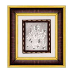 Ambe Maa Frame - 999 Pure silver , 8.5 x 9.5 Inch