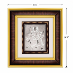 Ambe Maa Frame - 999 Pure silver , 8.5 x 9.5 Inch
