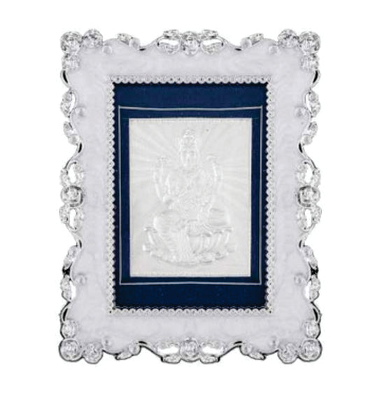 Laxmi Maa Frame - 999 Pure silver , 3 x 4 Inch
