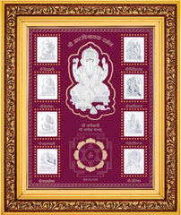 Shree Ashtavinayak Frame - 999 Pure silver , 11 x 13 Inch
