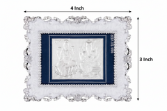 Laxmiji-Ganeshji Frame - 999 Pure silver , 3 x 4 Inch
