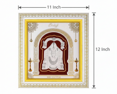 Tirupati Balaji Frame - 999 Pure silver , 11 x 12 Inch