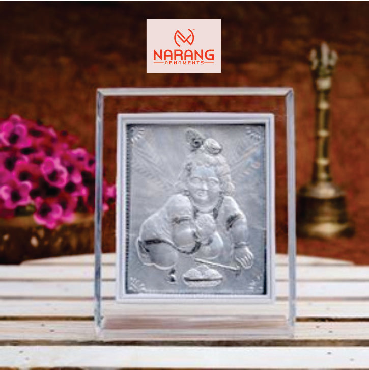 Bal Gopal Frame - 999 Pure silver , 3.5 x 4.5 Inch