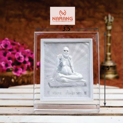 Bapa Sitaram Frame - 999 Pure silver , 3.5 x 4.5 Inch