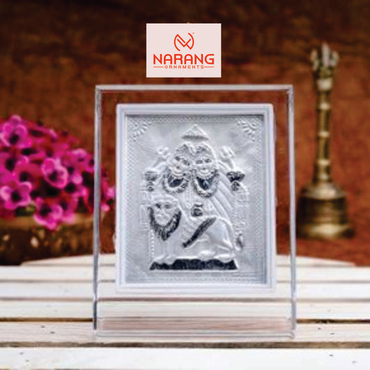 Chamunda Ma Frame - 999 Pure silver , 3.5 x 4.5 Inch