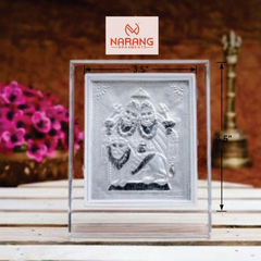 Chamunda Ma Frame - 999 Pure silver , 3.5 x 4.5 Inch