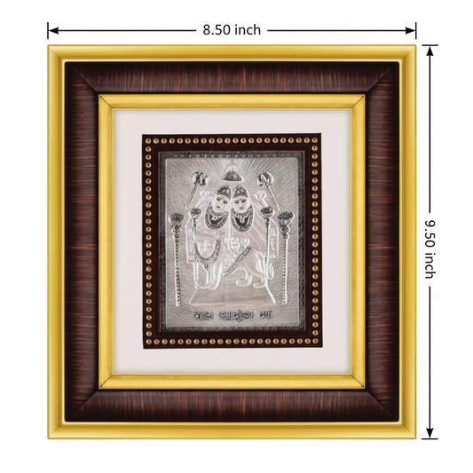 Chamunda Maa Frame - 999 Pure silver , 8.5 x 9.5 Inch