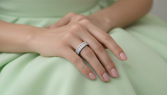 Dazzling Silver Wedding Band Ring