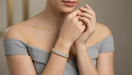 Classic Two-Row Round Cut Diamond Bracelet