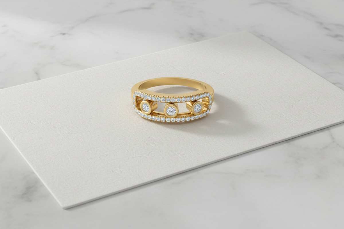 Geometric Charm Diamond Ring
