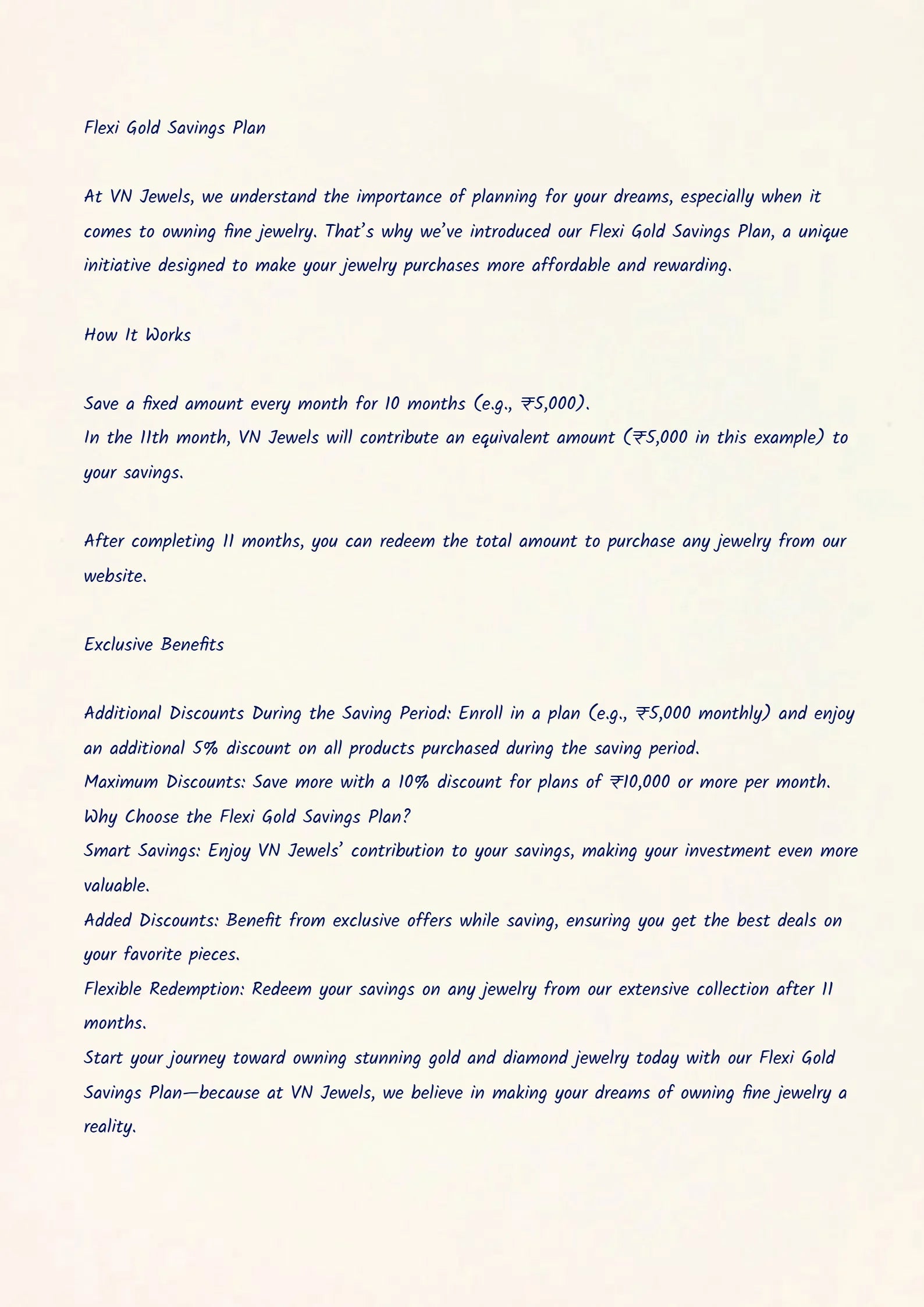 Flexi Gold Savings Plan