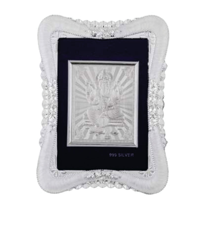 Ganeshji Frame - 999 Pure silver , 5 x 7 Inch