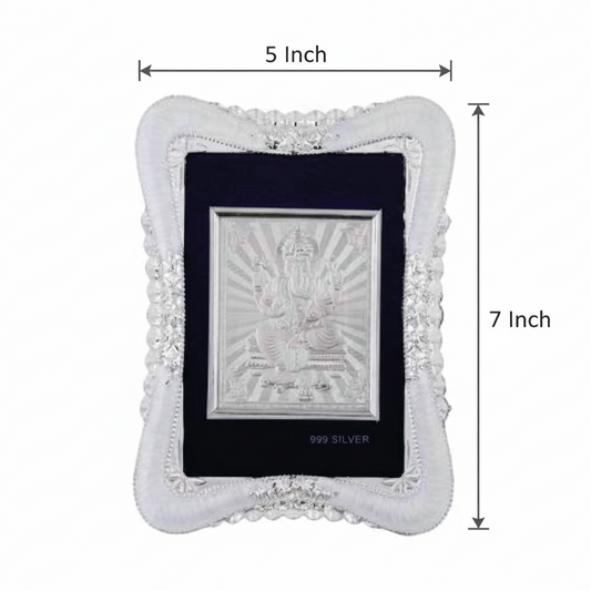 Ganeshji Frame - 999 Pure silver , 5 x 7 Inch