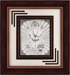 Ganeshji Frame - 999 Pure silver , 12 x 13 Inch