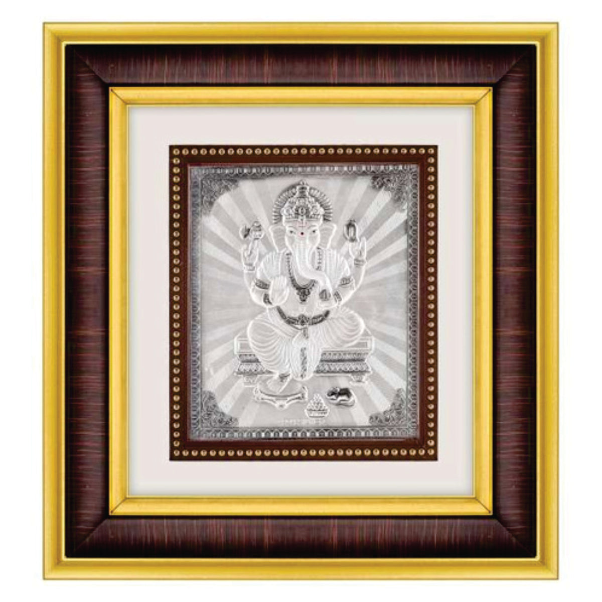 Ganeshji Frame - 999 Pure silver , 10 x 11 Inch