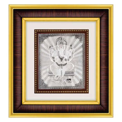 Ganeshji Frame - 999 Pure silver , 10 x 11 Inch