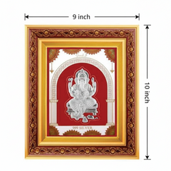 Ganeshji Frame - 999 Pure silver , 9 x 10 Inch