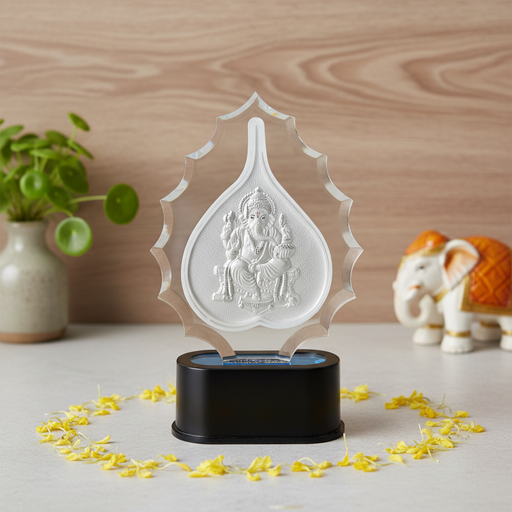 Ganeshji Trophy – Premium Corporate & Festive Gift | Elegant Home & Office Décor | Symbol of Prosperity - 999 Pure silver , 4 x 7 Inch