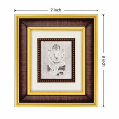 Ganeshji Frame - 999 Pure silver , 7 x 8 Inch