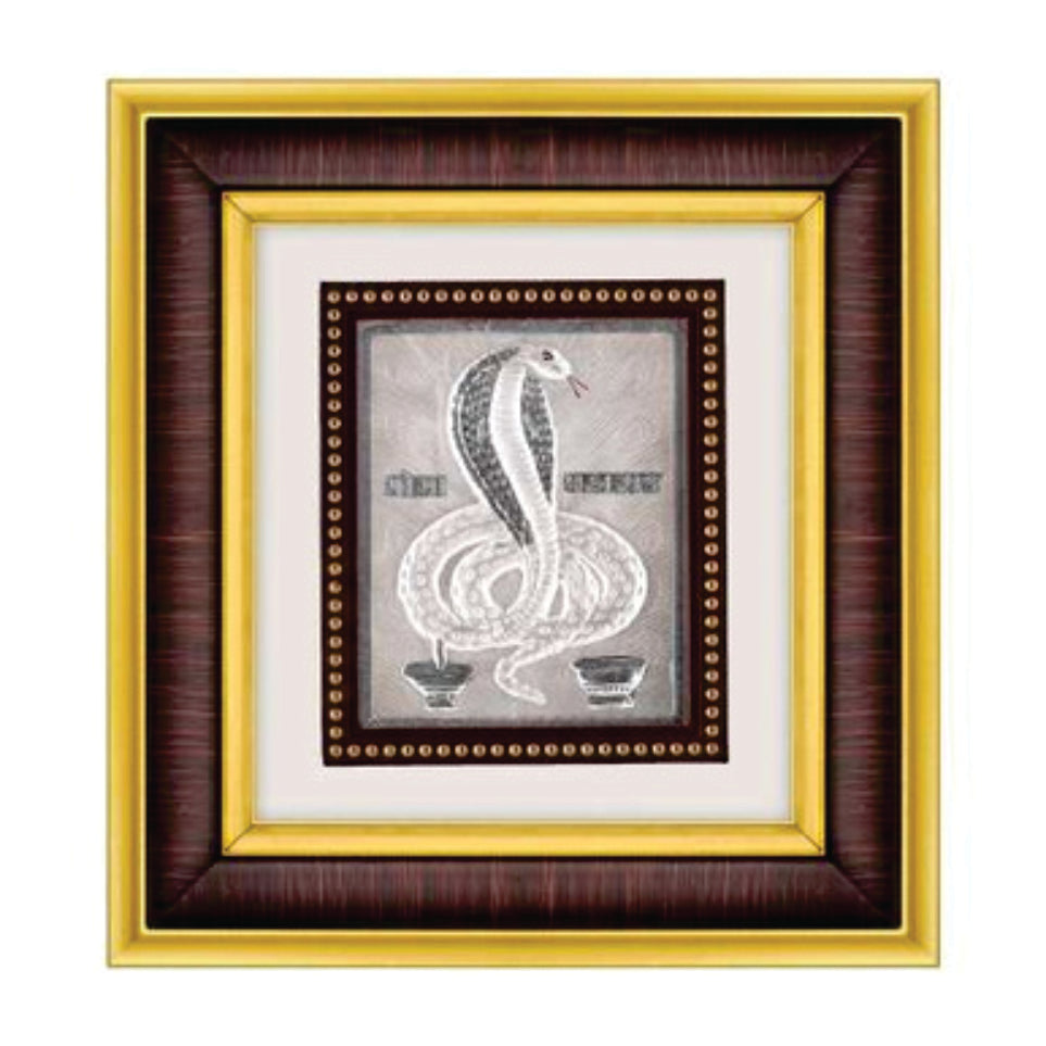 Goga Maharaj Frame - 999 Pure silver , 8.5 x 9.5 Inch