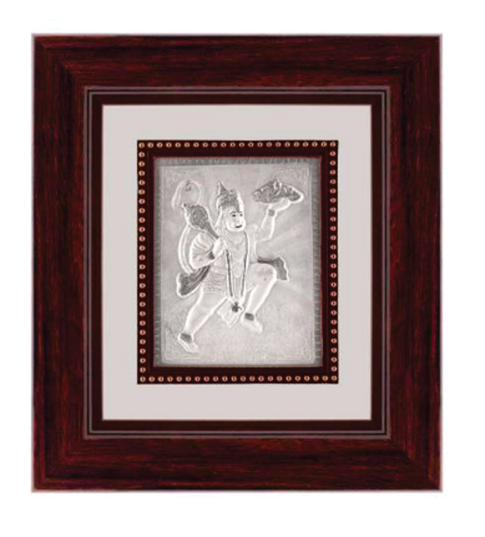 Hanumanji Frame - 999 Pure silver , 9 x 10 Inch