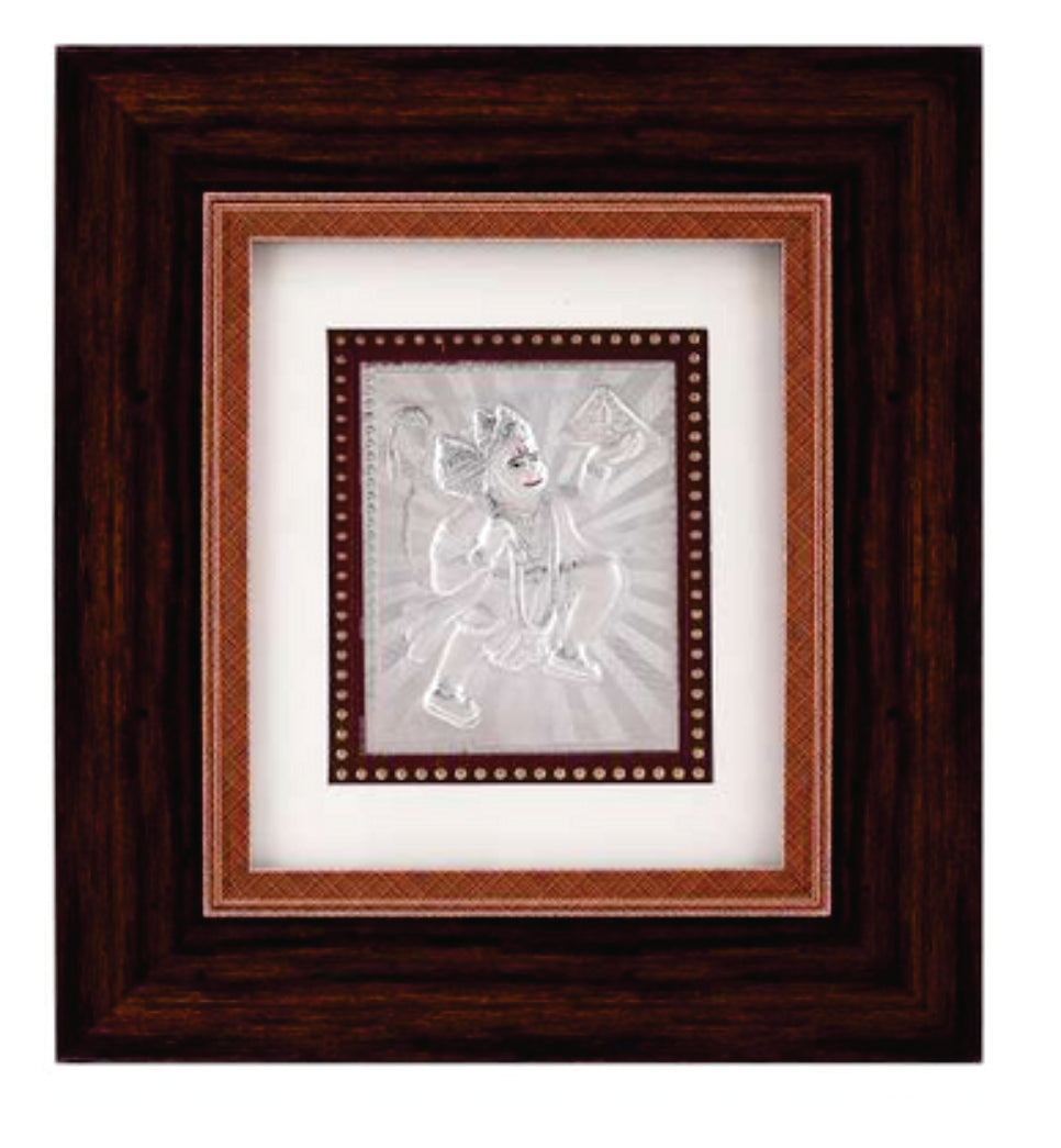 Hanumanji Frame - 999 Pure silver , 7 x 8 Inch