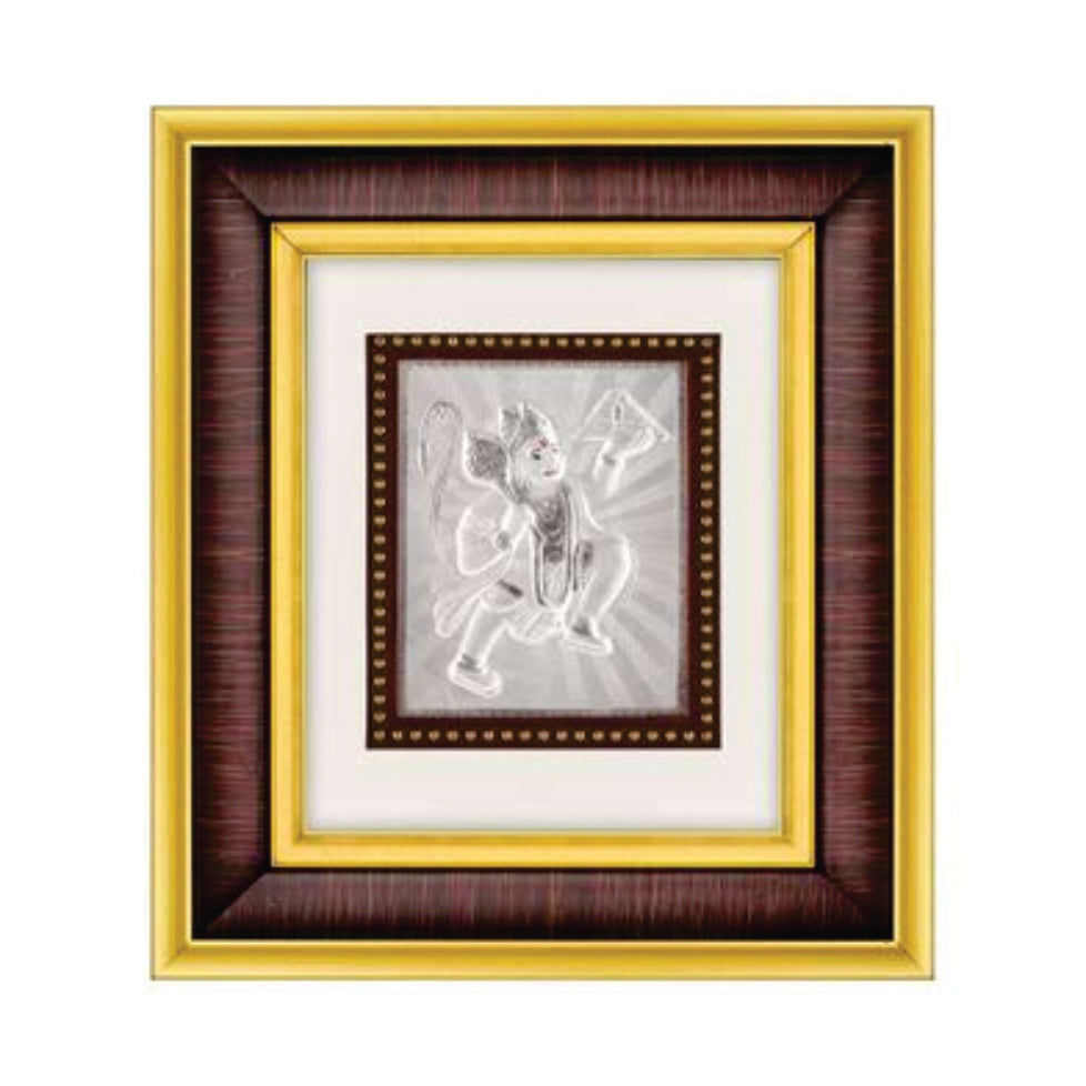 Hanumanji Frame - 999 Pure silver , 7 x 8 Inch