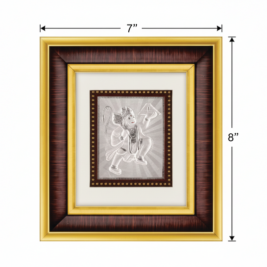 Hanumanji Frame - 999 Pure silver , 7 x 8 Inch