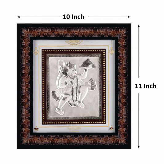 Hanumanji Frame - 999 Pure silver , 10 x 11 Inch