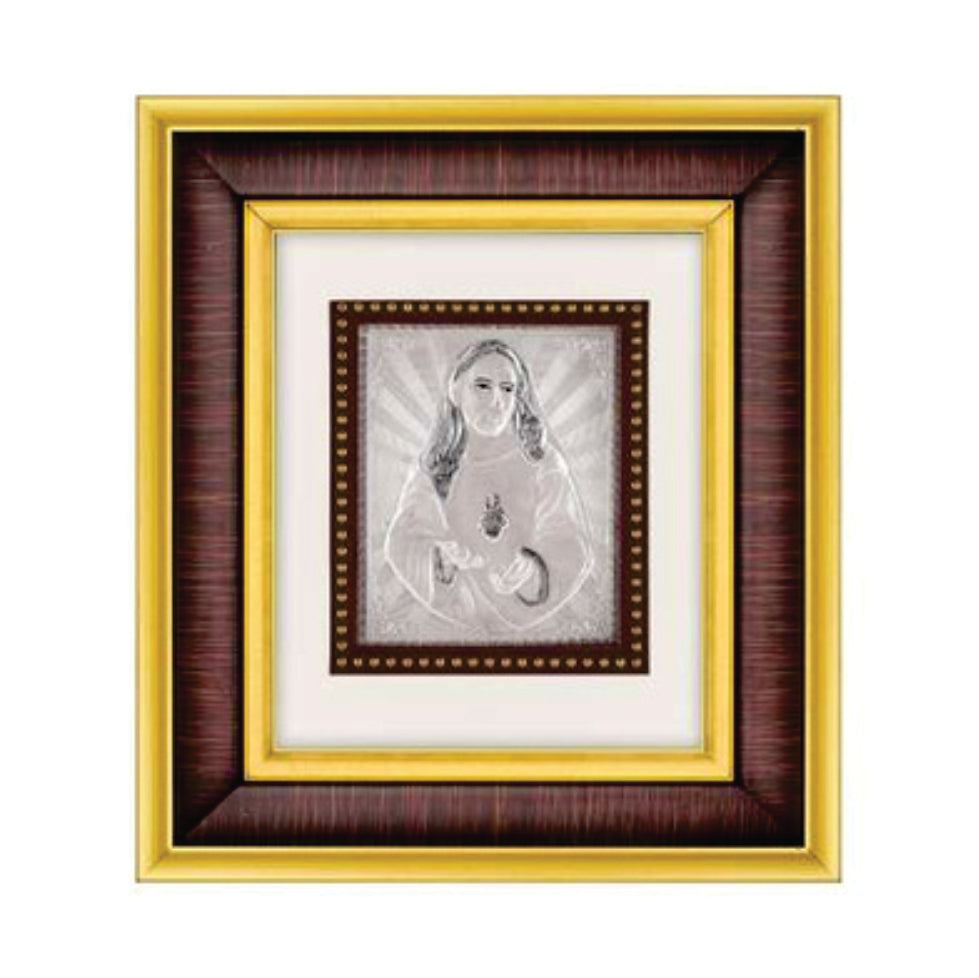 Jesus Frame - 999 Pure silver , 7 x 8 Inch