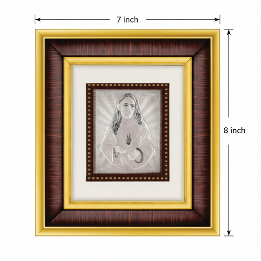 Jesus Frame - 999 Pure silver , 7 x 8 Inch