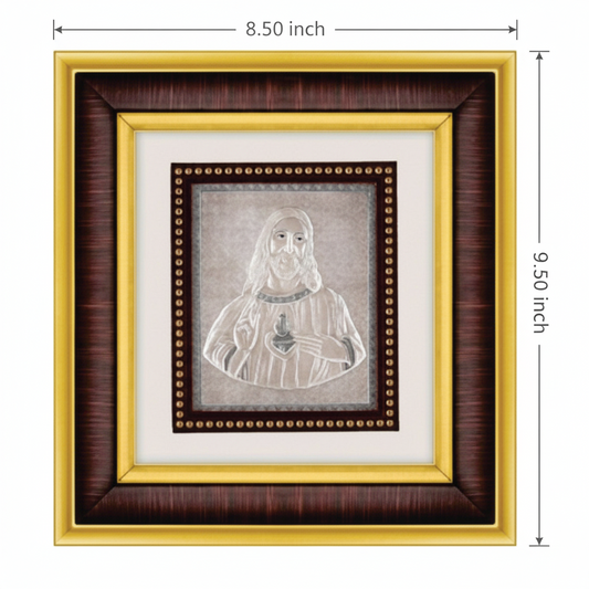 Jesus Frame - 999 Pure silver , 8.5 x 9.5 Inch