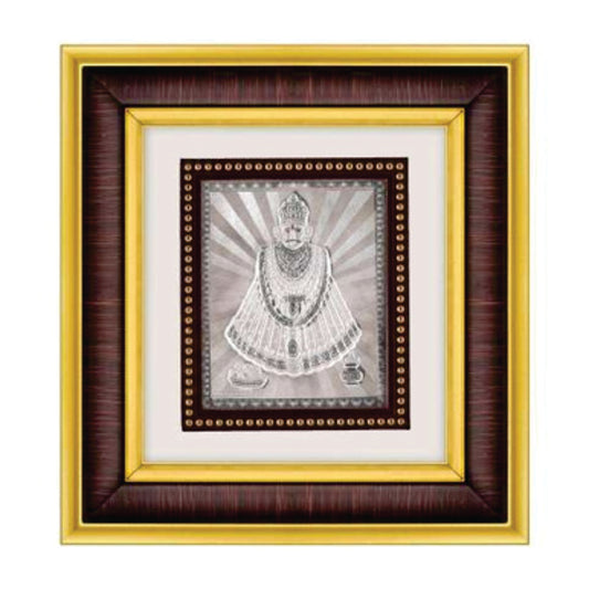 Khatu Shyam Frame - 999 Pure silver , 8.5 x 9.5 Inch