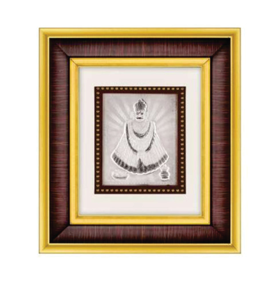 Khatu Shyam Frame - 999 Pure silver , 7 x 8 Inch