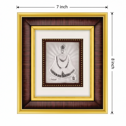 Khatu Shyam Frame - 999 Pure silver , 7 x 8 Inch