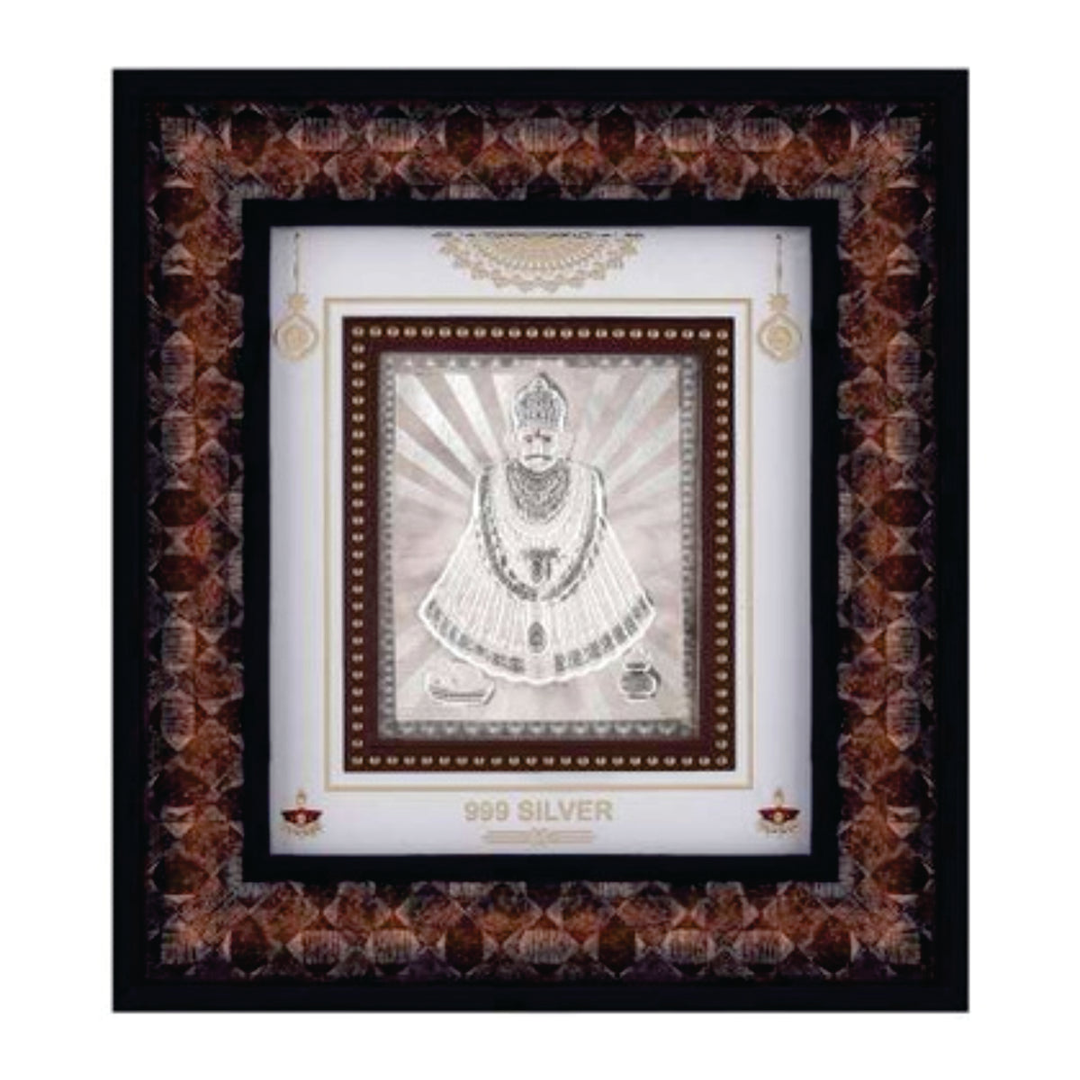 Khatu Shyam Frame - 999 Pure silver , 9 x 10 Inch