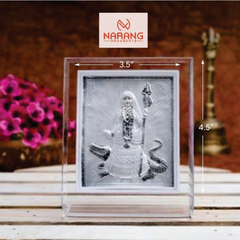 Khodiyar Ma Frame - 999 Pure silver , 3.5 x 4.5 Inch
