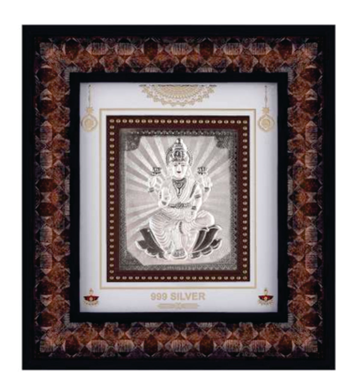 Laxmiji Frame - 999 Pure silver , 9 x 10 Inch