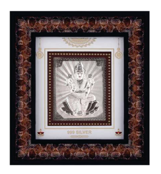 Laxmiji Frame - 999 Pure silver , 9 x 10 Inch