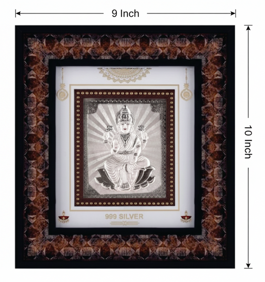 Laxmiji Frame - 999 Pure silver , 9 x 10 Inch