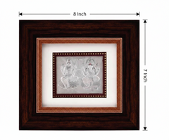 Laxmi Ganeshji Frame - 999 Pure silver , 7 x 8 Inch