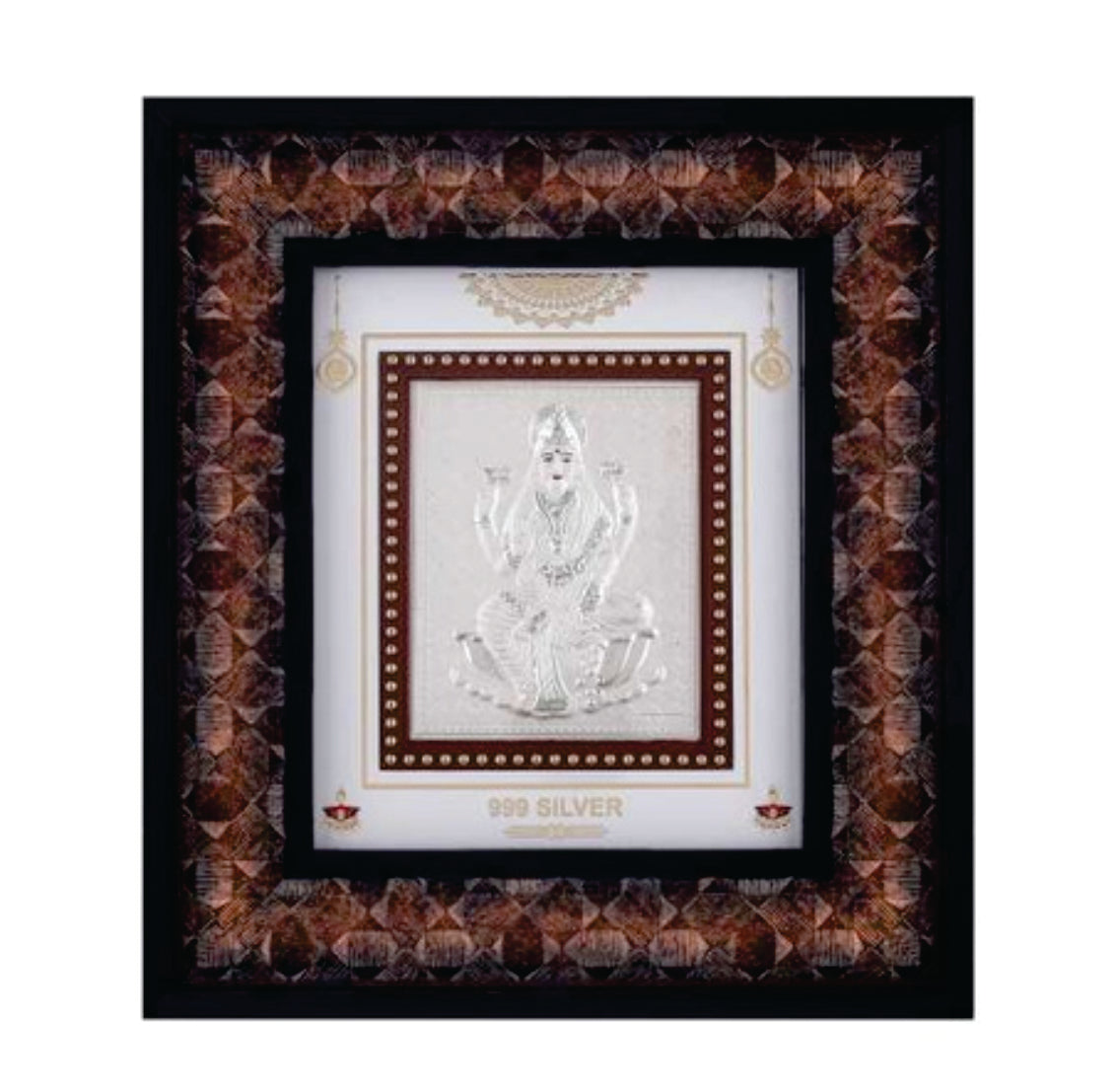Laxmiji Frame - 999 Pure silver , 7 x 8 Inch