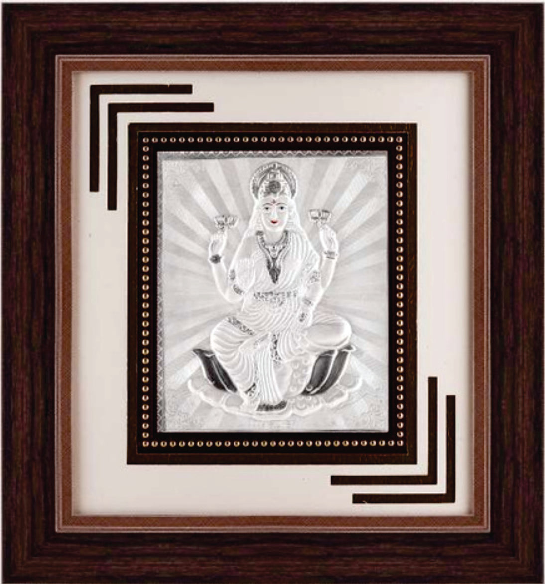 Laxmiji Frame - 999 Pure silver , 12 x 13 Inch