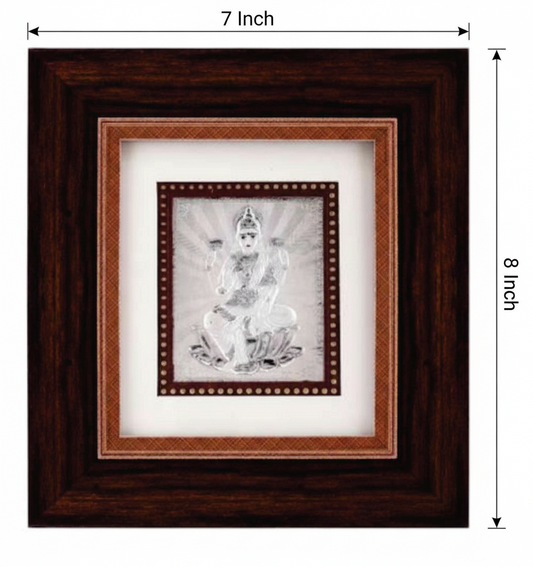 Laxmiji Frame - 999 Pure silver , 7 x 8 Inch