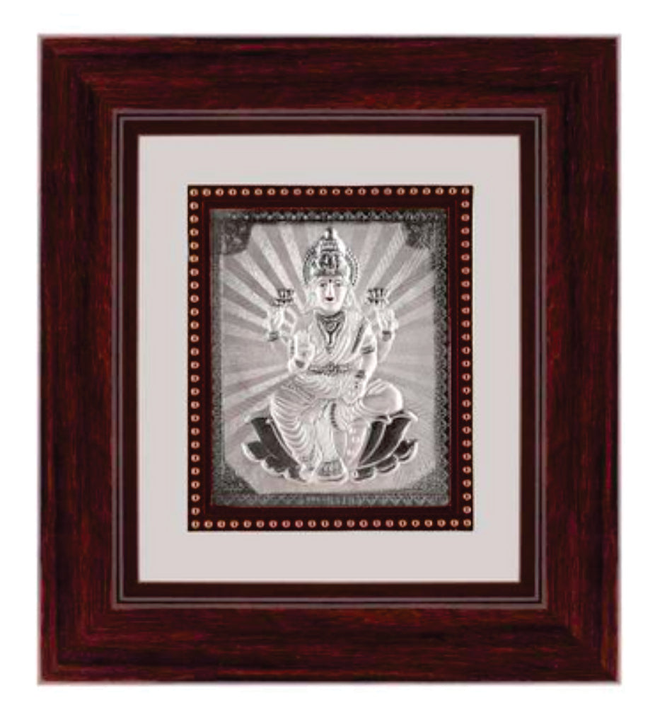 Laxmiji Frame - 999 Pure silver , 9 x 10 Inch