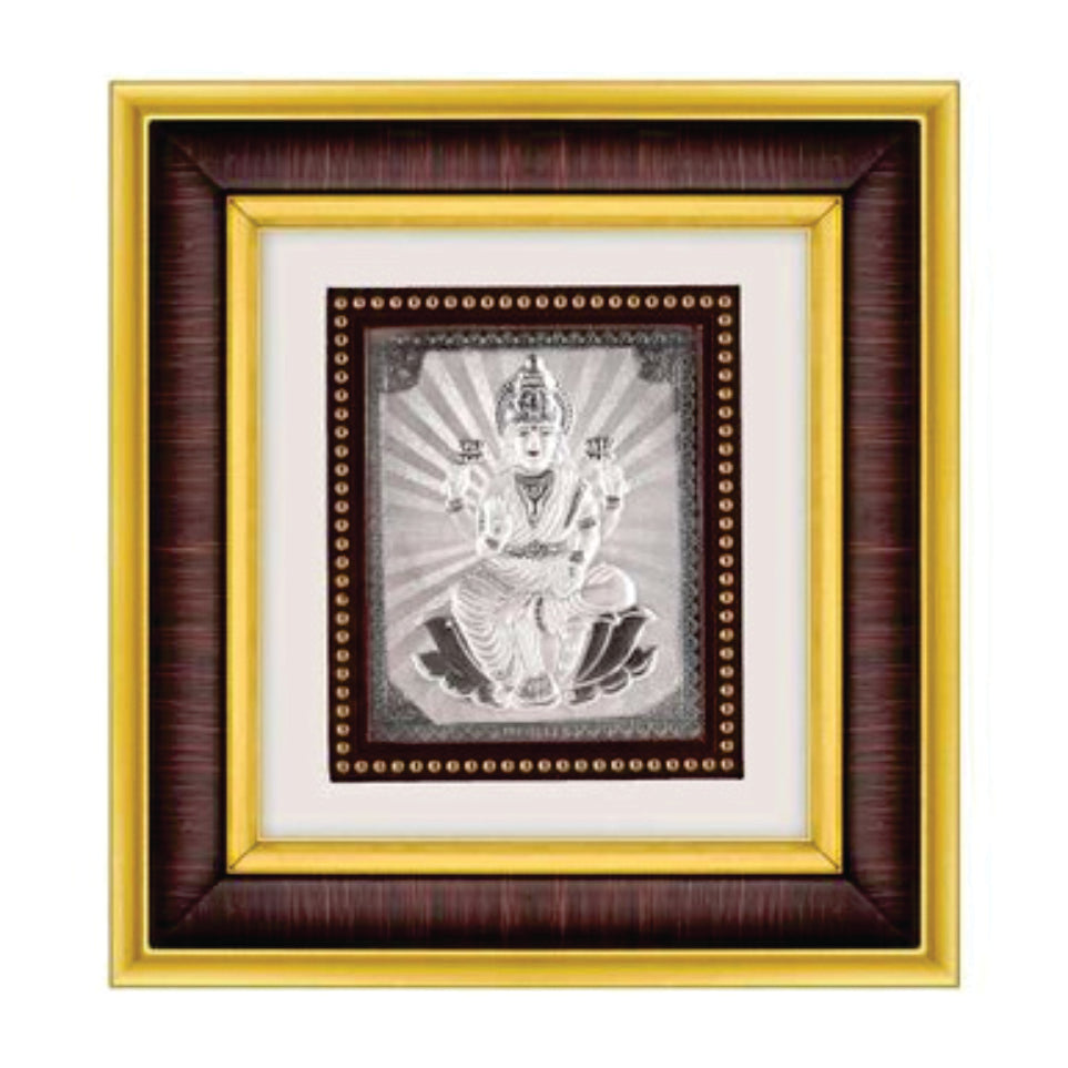 Laxmiji Frame - 999 Pure silver , 8.5 x 9.5 Inch