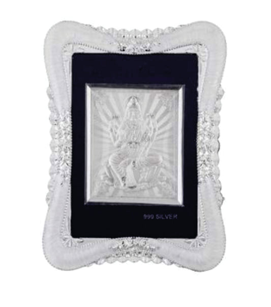 Laxmi Maa Frame - 999 Pure silver , 5 x 7 Inch