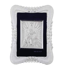 Laxmi Maa Frame - 999 Pure silver , 5 x 7 Inch