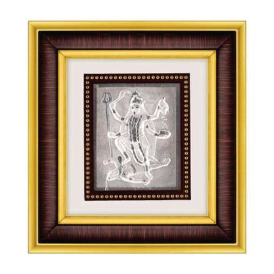Mahakali Maa Frame - 999 Pure silver , 8.5 x 9.5 Inch