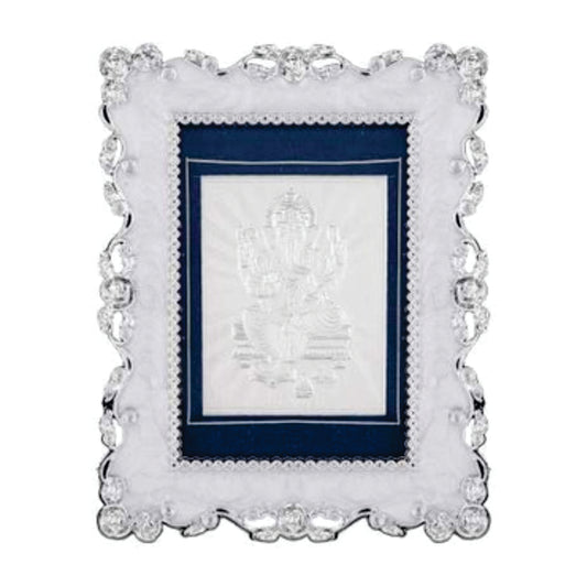 Ganeshji Frame - 999 Pure silver , 3 x 4 Inch